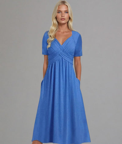 Midikleid mit Faltenoptik | Kurzarm | Femininer Schnitt