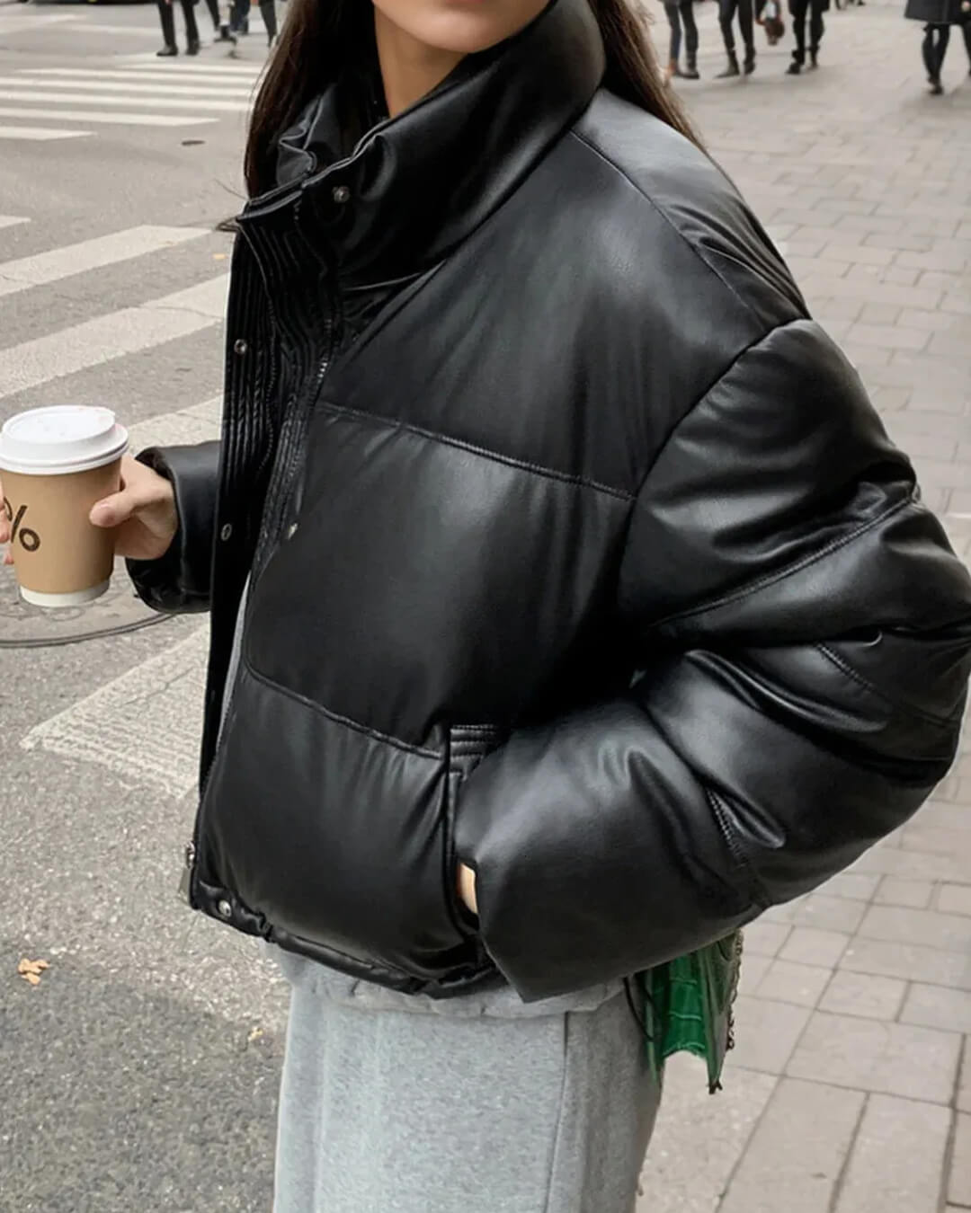 Elva | Damen Steppjacke Kurz Loose Fit Mit Stehkragen