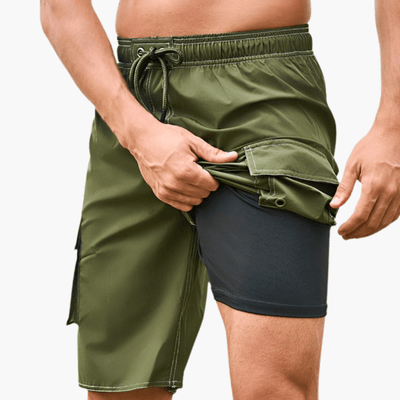Sommer-Shorts - Herren 2-in-1 Stretchshorts mit Innenslip