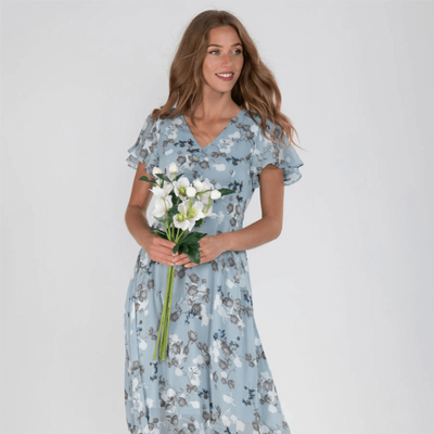 Formelles Damen-Maxikleid mit Blumenprint für Hochzeitsgast