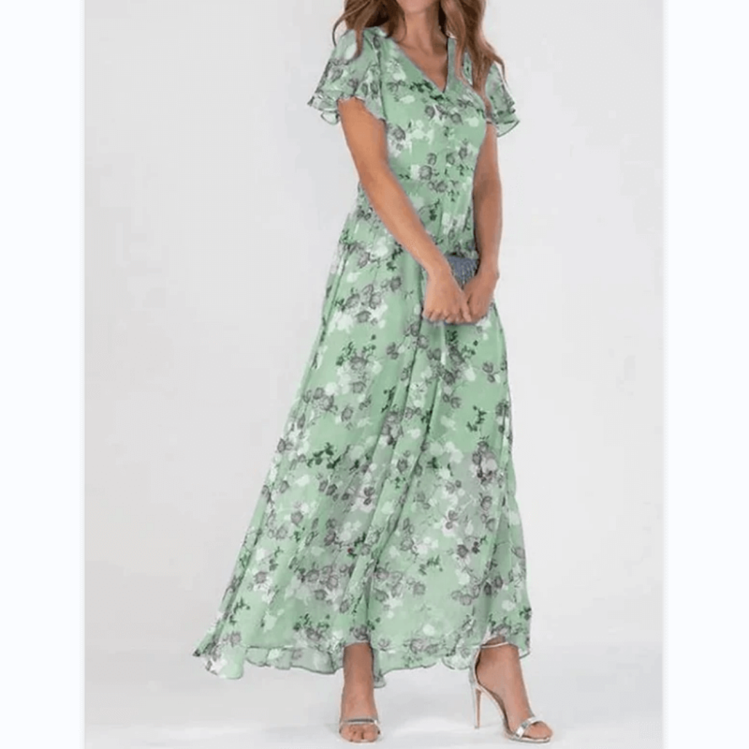 Formelles Damen-Maxikleid mit Blumenprint für Hochzeitsgast