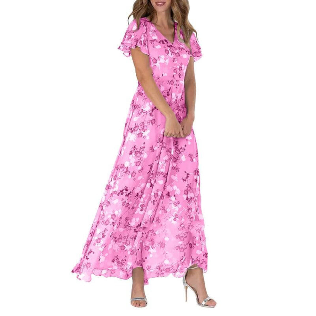 Formelles Damen-Maxikleid mit Blumenprint für Hochzeitsgast