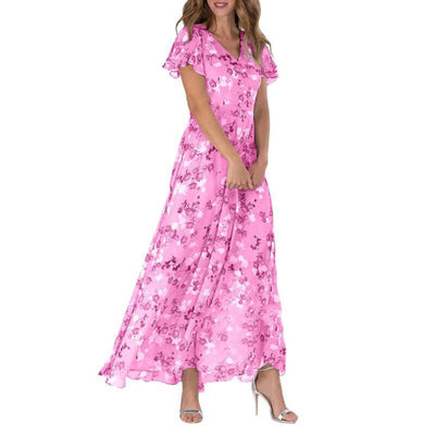 Formelles Damen-Maxikleid mit Blumenprint für Hochzeitsgast