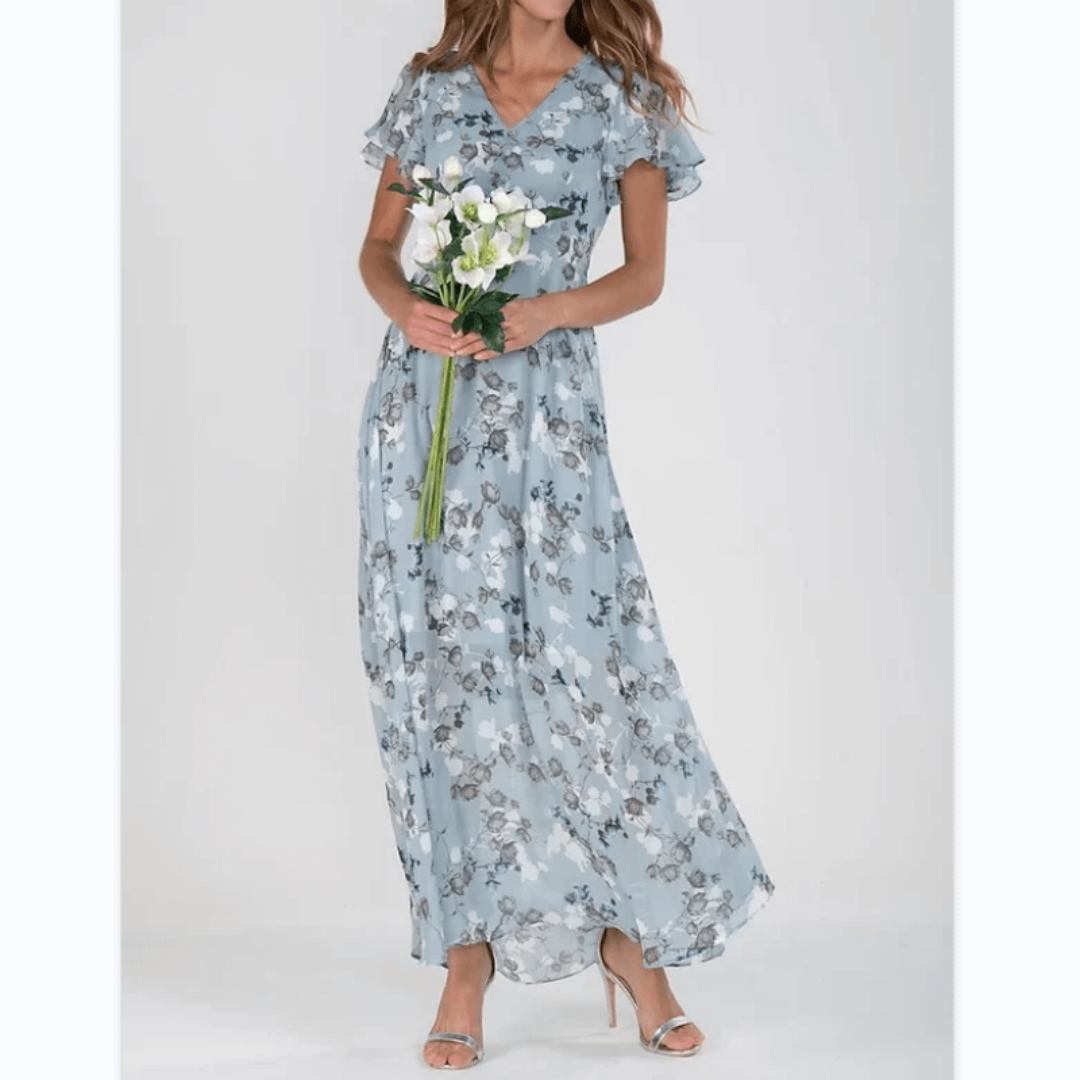 Formelles Damen-Maxikleid mit Blumenprint für Hochzeitsgast