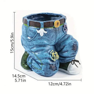 BloomPants™ | Kreatives 3D-Denim-Blumentopf-Design