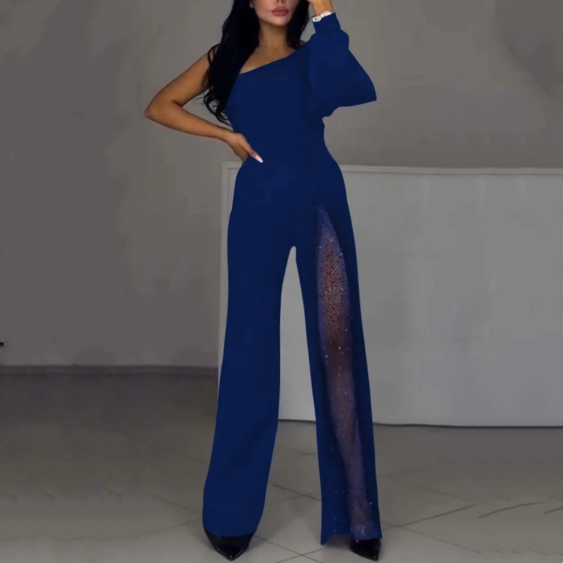 Azlina – Jumpsuit Mit Einer Schulter Und Ausgestelltem