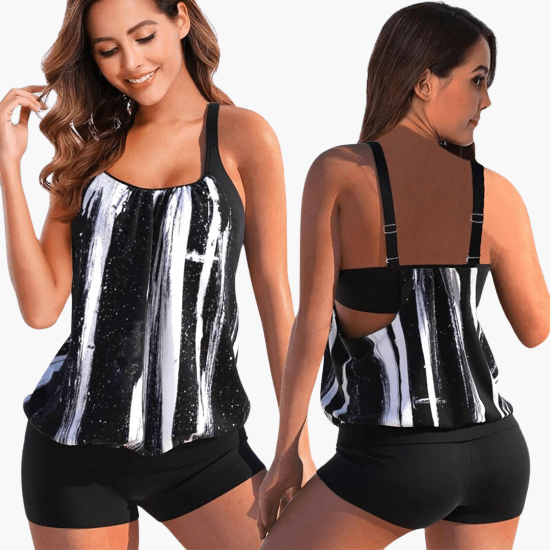 Tankini-Set für Damen - mit Bauchweg-Effekt und verstellbaren Trägern