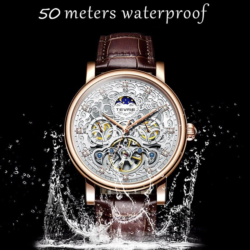 Business Automatic Uhr mit Lederarmband