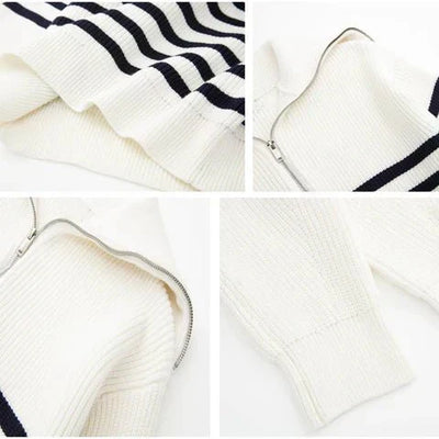 Ulrich | Gestreifter Pullover mit Reißverschluss