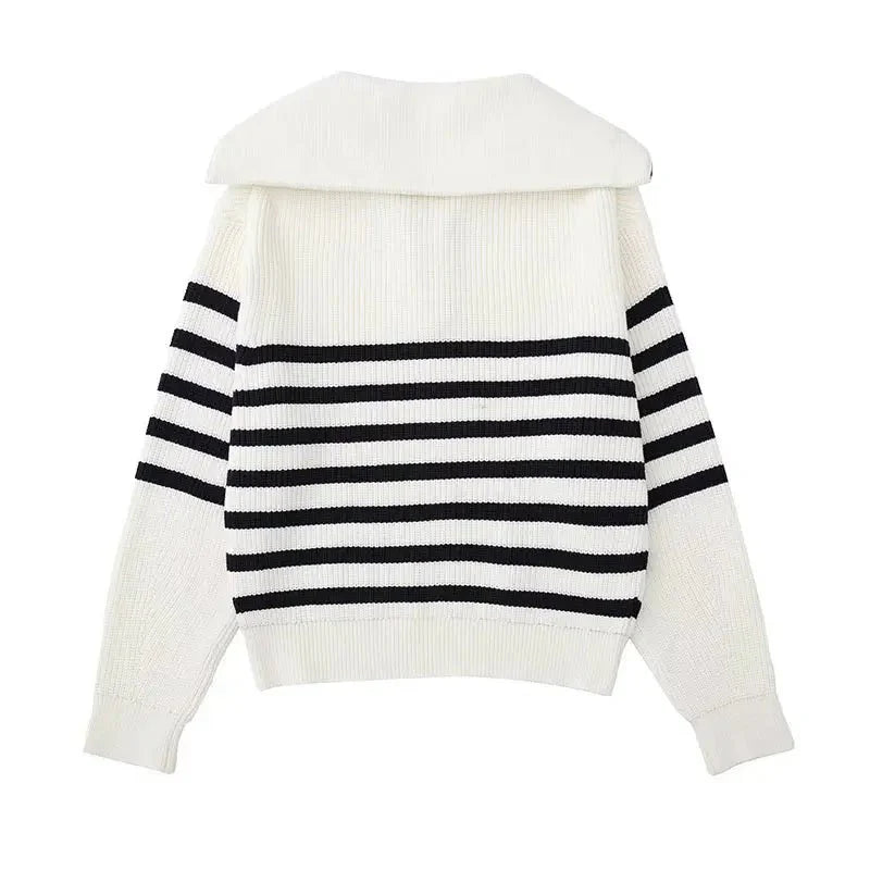 Ulrich | Gestreifter Pullover mit Reißverschluss