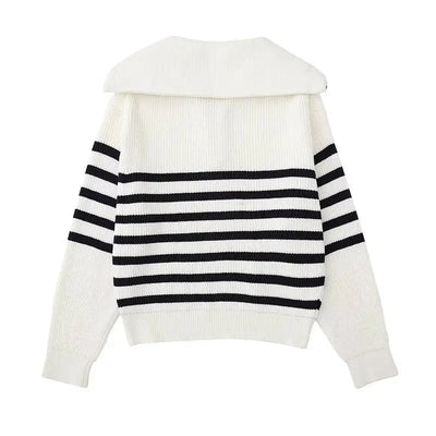 Ulrich | Gestreifter Pullover mit Reißverschluss