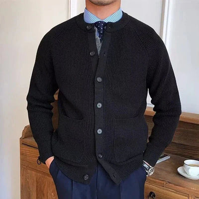 MANFRED - VINTAGE KNOPFSTRICKJACKE