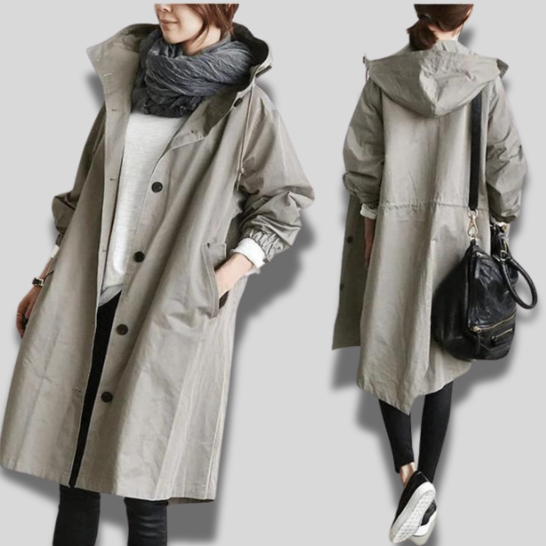 Wasserdichter Mantel mit Kapuze für Frauen - Yasmina