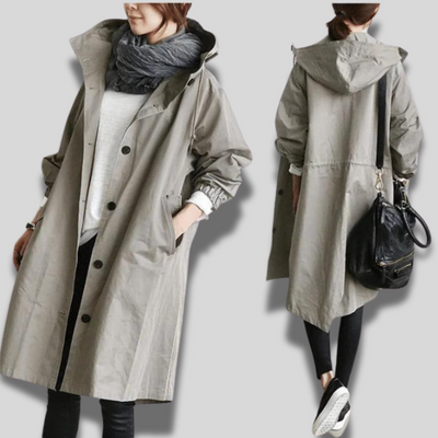 Wasserdichter Mantel mit Kapuze für Frauen - Yasmina