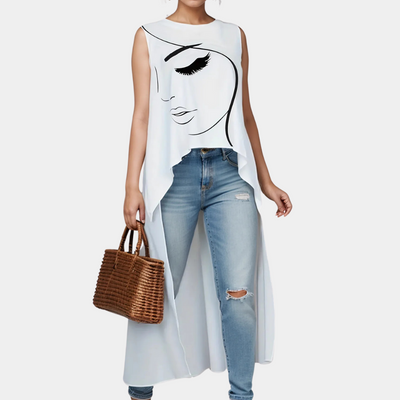 Minda - Elegantes weißes Damenoberteil, vielseitige Mode