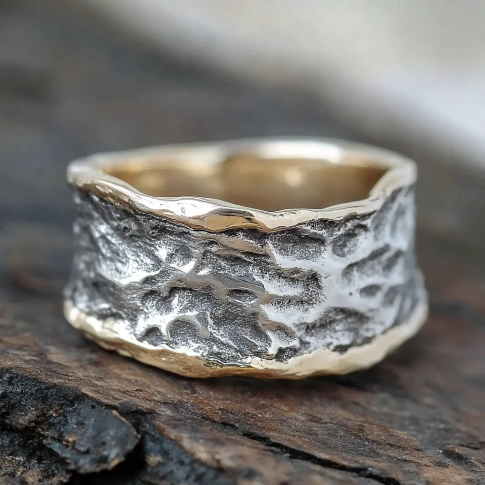 Vintage geschmiedeter versilberter Ring