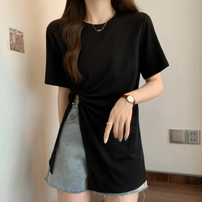 Ceina - Stilvolles asymmetrisches Damenhemd, einzigartiger Stil